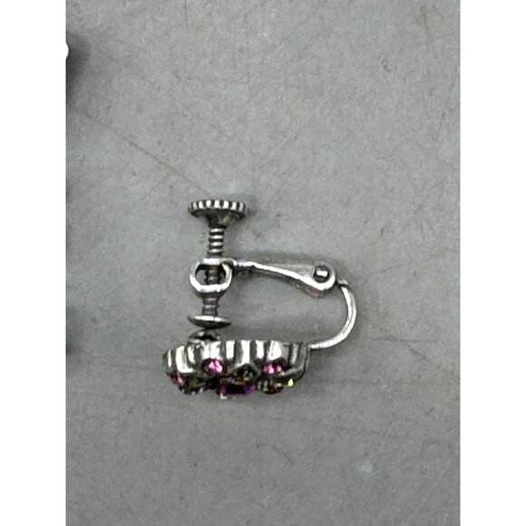 Mariana twist floral handmade crystals blue green silver tone E-1401 29 READ NEW - Picture 4 of 6